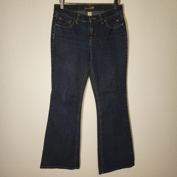 Grane Jeans Juniors Short Low Rise Curvy Bootcut Dark Wash Denim - Picture 1 of 7